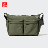 优衣库男装女装休闲挎包单肩包防泼水背包481630 57 深橄榄色 33.5 × 11 × 26.5 cm