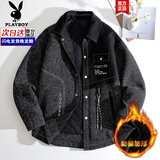 花花公子（PLAYBOY）秋冬季牛仔风外套男夹克棉衣男士休闲棉服男装加厚保暖羽棉袄绒服 303黑色 XL