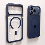 玄皇适用iphone17promax手机壳苹果17pro新款透明磁吸镜头全包保护套硅胶磨砂软边框Ai相机按键男女款 【深蓝色】镜头全包丨相机按键保护丨超强防摔 iPhone17promax【赠无黑边康