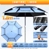 渔之源 钓鱼伞防雨垂钓加厚多向钓伞渔具伞户外钓鱼遮阳伞 1.8米 【加硬不锈钢+压胶防暴雨】蓝