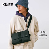 KIWEE未行三角包斜挎包男士单肩包潮牌迷你女士胸包腰包轻便骑行包邮差 全黑-大号（夜光logo） 新老logo随机发