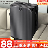 游乐者行李箱男拉杆箱拉链大容量密码旅行箱万向轮学生登机皮箱子 金属包角拉链款--深空灰 20英寸 【严选好货+购物无忧】