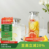 乐扣乐扣（LOCK&LOCK）凉水壶耐热玻璃泡茶柠檬水果水杯子带把家用大容量玻璃茶水杯1.2L