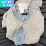 妃奥绒格雷系假两件针织毛衣外套女2025秋冬新款灰色高级感开衫拼接上衣 灰色假两件毛衣开衫 优质版 XL