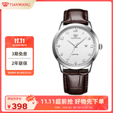 天王（TIAN WANG）手表男士 生日礼物沧海系列皮带石英学生男表白色GS3886S/D-A-A