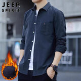 JEEP SPIRIT吉普衬衫男长袖秋冬季外套男士商务休闲衬衣潮牌男装上衣服
