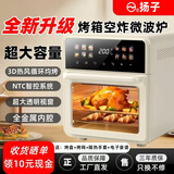 扬子空气炸锅可视化多层免翻面烤箱家用触屏35升一体机蒸烤炸多功能新 白色1800w 35L 升级大容量 送网格烤盘+托盘烤盘+隔热手套