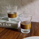 惠寻玻璃杯方形玻璃杯水杯创意情侣咖啡杯马克杯办公室水杯威士忌酒杯 风琴杯