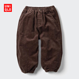 优衣库婴幼儿宝宝灯芯绒长裤/宽松休闲裤裤子25秋冬新款478838 38 深褐色 100