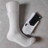 杜城新款联名UA篮球袜NBA加厚毛巾底实战运动休闲吸汗透气运动球袜 UA白色(中筒)
