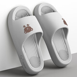稻草人拖鞋男女居家用秋冬洗澡厚底浴室内外穿情侣防滑静音凉拖 灰44-45