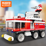 布鲁可积木人  大颗粒拼装积木玩具交通工具-布布百变消防车生日礼物