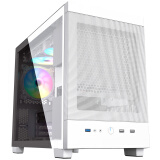 大水牛（BUBALUS）寒武纪 天幕版 白色 玻璃全侧透台式主机电脑机箱(前置悬挂电源位/支持M-ATX/240水冷位)
