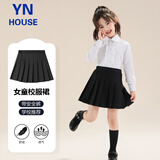 衣诺坊女童百褶裙演出服礼服英伦风短裙校园合唱服黑色西装校服园服六一