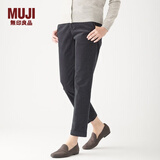 无印良品 MUJI 女式 弹力灯芯绒 轻便锥形裤 29AE226 烟熏蓝色 S