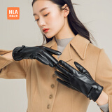 海澜之家（HLA）皮手套女冬季保暖开车骑行可触屏防寒防风时尚户外滑雪