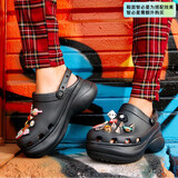 卡骆驰（crocs）小鲸鱼檀健次同款洞洞鞋女鞋凉鞋拖鞋厚底凉拖 206302-001 W6