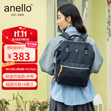 anello日本乐天双肩包男女背包书包升级版离家出走包电脑隔层中号海军蓝