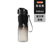 NEWB运动水杯男大容量夏季Tritan塑料茶杯子男女士学生户外健身饮用壶 【不可刻字】渐变黑色500ml