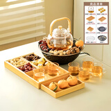 豪峰围炉煮茶壶泡茶壶2025新款整套茶具套装蒸煮一体养生壶中秋节礼物 03智能电陶炉+加厚防爆玻璃壶