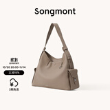 Songmont【李娜同款】山下有松循迹系列hobo包植鞣牛皮斜挎软包 风衣灰 摔纹牛皮  中号 现货