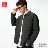 优衣库男装女装罗纹衬衫式针织开衫毛衣毛衫外套通勤25新款478550 57 深橄榄色 XL /180/108B