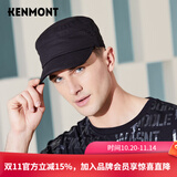 卡蒙（Kenmont）户外帽子男四季棉帽子休闲鸭舌帽春秋英伦纯色平顶帽2528 黑色（经典款） 均码 可调节58.5cm