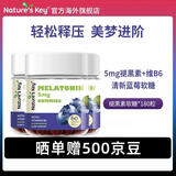 Nature's Key美国自然之钥褪黑素软糖60粒 睡眠晚安含维生素B6 2.5mg褪黑素/粒 【3件装】蓝莓味褪黑素软糖