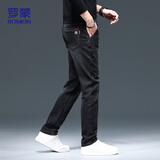 罗蒙牛仔裤男士直筒宽松长裤新款秋季弹力休闲裤子男ZH7620黑灰色33