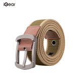 iGear帆布腰带男士休闲青年加厚自动扣皮带户外时尚裤腰带节日礼物军训