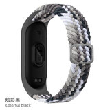例米 适用于小米手环10/9/8/7/6腕带3/4/5NFC版彩虹尼龙编织回环卡扣运动硅胶替换手表带男女款潮个性 【尼龙编织】黑巧 小米手环10/9/9NFC代版腕带