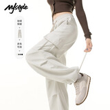 MJ STYLE机能直筒工装裤子女2026冬季新款户外机能运动加绒防风百搭长裤