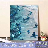 铂呐苓蝴蝶数字油画2025新款diy手工油彩画涂色唯美高级装饰挂画高颜值 XK-1386海蝴蝶40*50【主图款】