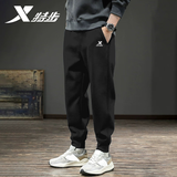 特步（XTEP）特步运动裤男秋冬新款束脚裤子针织长裤男士官方正品休闲卫裤男款 黑色-束脚常规【推荐】 L