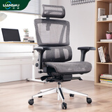 恋树（LIANSHU） L1电脑椅家用 人体工学椅子 办公椅可躺 老板椅 转椅 撑腰电竞椅 灰色(4D扶手)网布版