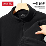 班尼路秋冬季双面摇粒绒夹克男装保暖舒适百搭潮流外套立领内胆时尚衣服 【摇粒绒】-黑#纯色 L 【双面摇粒绒更保暖】