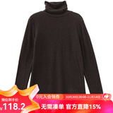雲上生活秋冬复古休闲磨毛暖绒打底衫温暖内搭长袖高领T恤T6676F 深咖色 L
