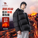 骆驼火山羽绒服男女款城市轻户外加厚防寒面包服冬季外套 黑色 S