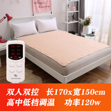 小绵羊（M）电热毯双人双控调温1.5米床1.8m单人学生宿舍0.9m加厚电褥子家用 双人1.5x1.7米高中低档双控-米色