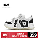 CN黑白熊猫面包女鞋鞋子2025新款运动休闲鞋增高女大学生小白鞋 白黑 37