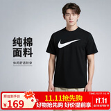 耐克(NIKE)春夏男短袖T恤 纯棉 运动休闲 经典简约 DC5095-010 黑色XL