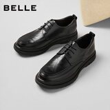 百丽男鞋通勤商务皮鞋夏牛皮科技缓震休闲皮鞋A1373 黑色-单里 41