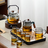 忆壶茶（YIHUTEA）泡茶壶玻璃煮茶壶家用电陶炉煮茶器养生壶 茶具套装玻璃烧水茶壶 1.2L豪华黑色套装