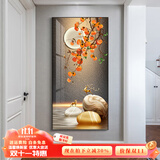 瑞尚（RUISHANG） 玄关装饰画现代简约进门壁画山水墙画竖版晶瓷画欧式轻奢挂画 柿柿顺利 80*160cm/晶瓷面+铝合金边框
