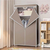 蜗家（WOJIA）布衣柜 简易衣柜钢管加粗加厚衣柜 防尘组装折叠组合布衣橱挂衣服 咖啡色【长70cm】