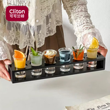 CLITON鸡尾酒调酒龙舌兰shot杯套装网红B52轰炸机子弹杯一口杯6只杯架