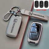 亿智谷2026款本田CRV钥匙套雅阁思域型格皓影冠道凌派英仕派XRV合金包扣 K款【枪色灰皮+双扣皮绳款】