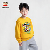 大嘴猴（paul frank）童装卫衣2025秋冬款男女童舒适保暖多色中大童潮流百搭外套 141F黄色 160
