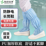 翰洋洁净（HANYANGCLEAN） 长筒无尘鞋 防静电鞋 PU加厚软底防尘鞋 高筒洁净鞋 透气无尘车间工作鞋洁净室劳保鞋 蓝色-PU软底（40-46建议拍大一码） 43