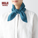 无印良品（MUJI）源自天然的接触冷感 带口袋围巾  围脖女 服饰配件方巾 DDB60C4S 烟熏绿色 11*105cm